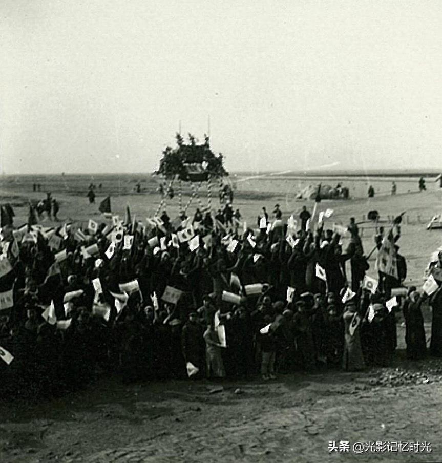 老照片：1940年--1941年石德铁路开通仪式（石家庄---德州）