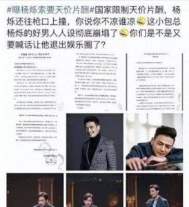 ​杨烁天价片酬引发争议：娱乐圈浮华背后的真相揭秘
