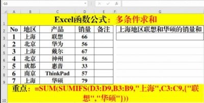 ​sumproduct多条件求和