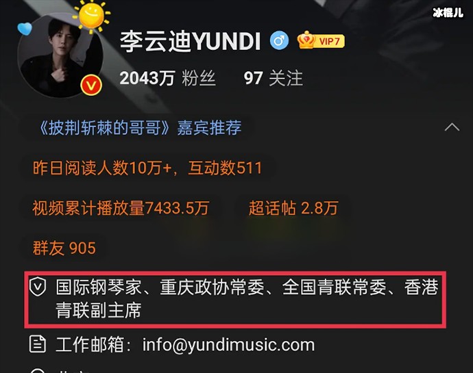 李云迪头衔