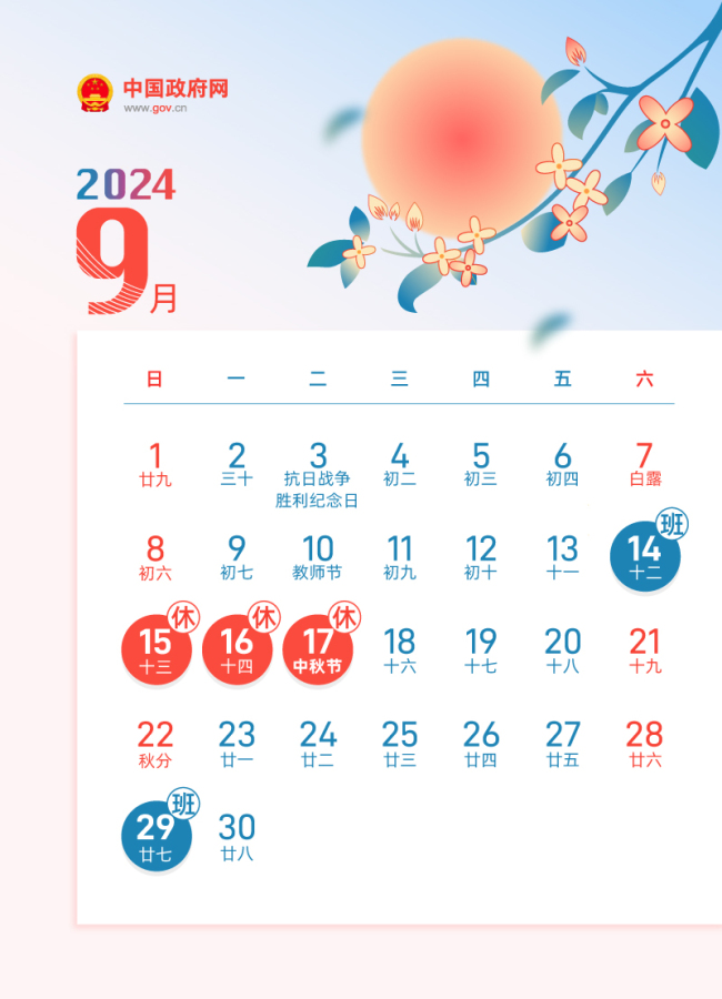 打工人们今年还有4次调休 放假时间表2024调休